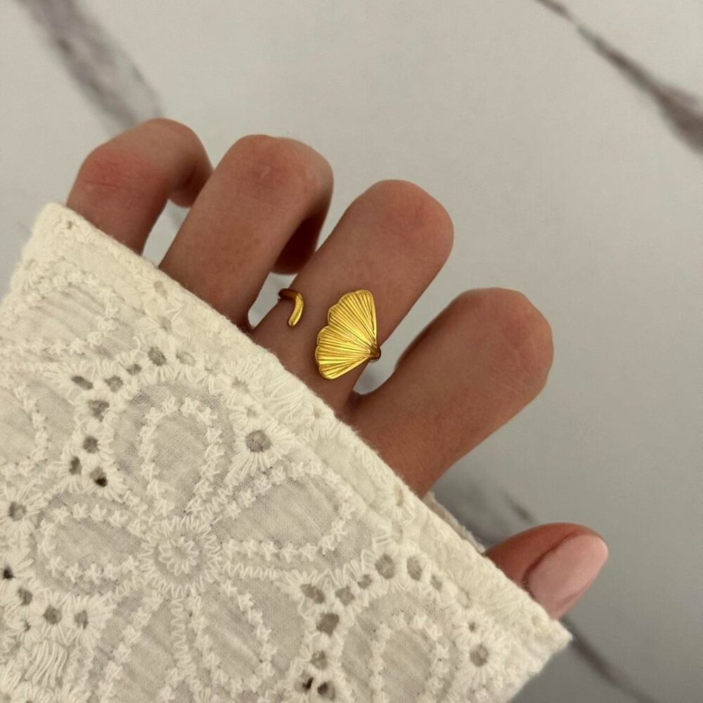 Sku0534‎ Retro Gold Women Vintage vibe Fashion Ring Stainless steel + gift bag